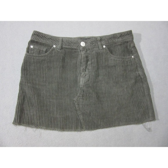 Urban Outfitters Dresses & Skirts - Urban Outfitters Corduroy Skirt Womens Medium Gray BDG Mini Frayed Hem